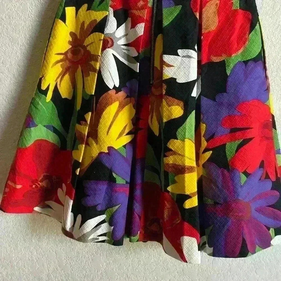 See By Chloe Floral Print Pleated A-Line Textured Structured Preppy Designer 2 - Picture 8 of 11